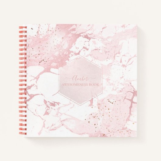 PIXDEZINES BLUSH MARBLE JOURNAL NOTIZBLOCK (Vorderseite)