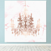 PixDezines Blush Marble Rose Gold Kronleuchter 40x Leinwanddruck (Insitu (Holzboden))