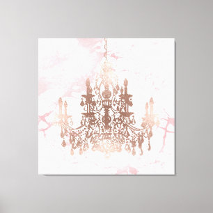 PixDezines Blush Marmor Roségold Kronleuchter 40x4 Leinwanddruck