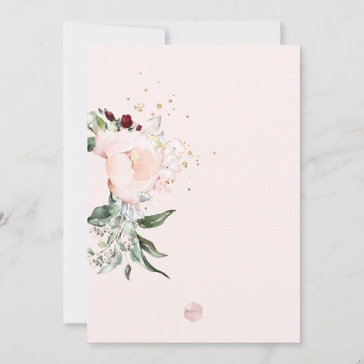 PixDezines Blush Peony Brautparty Einladung (Rückseite)