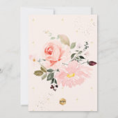 PixDezines Blush Pink Aquarell Rose Taufe Einladung (Rückseite)