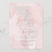 PixDezines Blush Pink Aquarellfarbe Agate Bat Mitz Einladung (Vorne/Hinten)