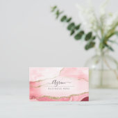 PixDezines Blush Pink Aquarellfarben Agate Visitenkarte (Stehend Vorderseite)