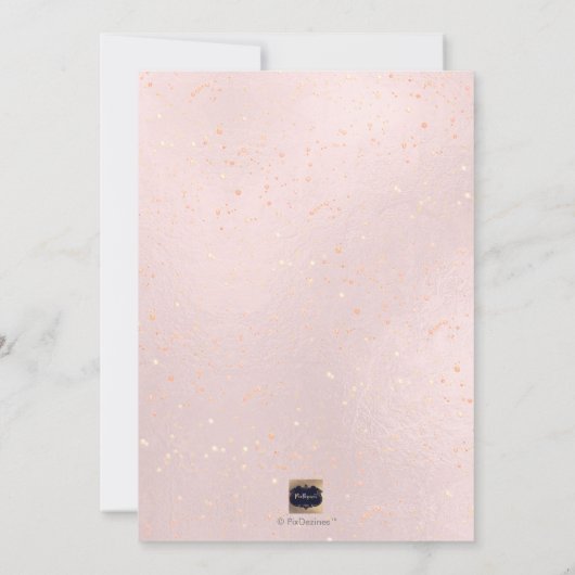 PixDezines Blush Pink Champagner Brunch+Bubbly Einladung (Rückseite)