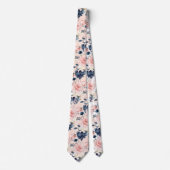 PixDezines Blush Pink Ice Blau Blume Krawatte (Vorderseite)