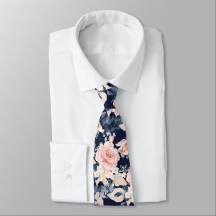 PixDezines Blush Pink Ice Blau Blume Krawatte