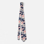 PixDezines Blush Pink Ice Blau Blume Krawatte (Rückseite)