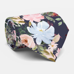 PixDezines Blush Pink Ice Blau Blume Krawatte