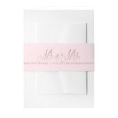 PixDezines Blush Pink+Imitats Rose Gold Mr+Mrs. Einladungsbanderole (Vorderseite Beispiel)