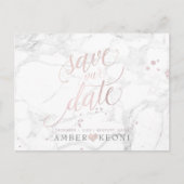 PixDezines Blush Pink/Marmor/Rett unseres Datums Postkarte (Vorderseite)