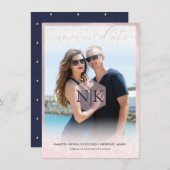 PixDezines Blush Pink Modernes Drehbuch|DIY Hinter Save The Date (Vorne/Hinten)