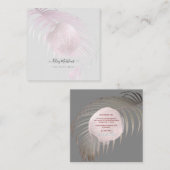 PixDezines Blush Pink Palms Quadratische Visitenkarte (Vorne/Hinten)