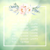 PixDezines Blush Pink Peonies Geschäftszeiten Fensteraufkleber (Blatt 3)