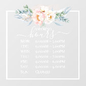 PixDezines Blush Pink Peonies Geschäftszeiten Fensteraufkleber (Blatt)