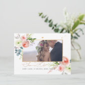 PixDezines Blush Pink Peonies Save the Date (Stehend Vorderseite)