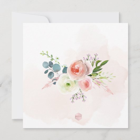 PixDezines Blush Pink Peonies Save the Date (Rückseite)