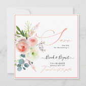 PixDezines Blush Pink Peonies Save the Date (Vorderseite)