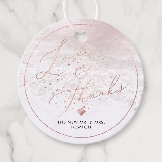 PixDezines Blush Pink Shoreline Vielen Dank Geschenkanhänger (Vorderseite)