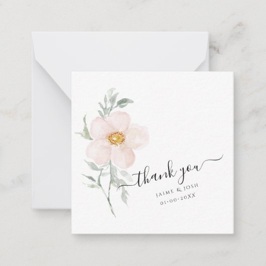 PixDezines Blush Pink Single Petal Rose Mitteilungskarte (Vorderseite)