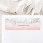 PixDezines Blush Pink Snow Bokeh+Marble Rett Datum (Insitu)