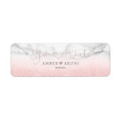 PixDezines Blush Pink Snow Bokeh+Marble Rett Datum (Vorne)