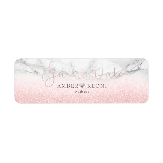 PixDezines Blush Pink Snow Bokeh+Marble Rett Datum (Vorne)