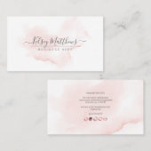 PixDezines Blush Pink Wasserfarbe Pinselstrich Str Visitenkarte (Vorne/Hinten)