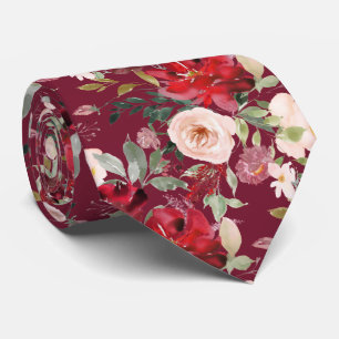 PixDezines Blush Red Watercolor Blume Neck Tie Krawatte