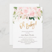PixDezines Blush Rose Anthuriums Babydusche Einladung (Vorne/Hinten)