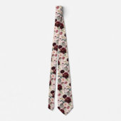 PixDezines Blush Rot Wasserfarbe Blumen DIY Farbe Krawatte (Rückseite)