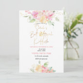 PixDezines Blush Sweetpeas Watercolor Bat Mitzvah Einladung (Stehend Vorderseite)