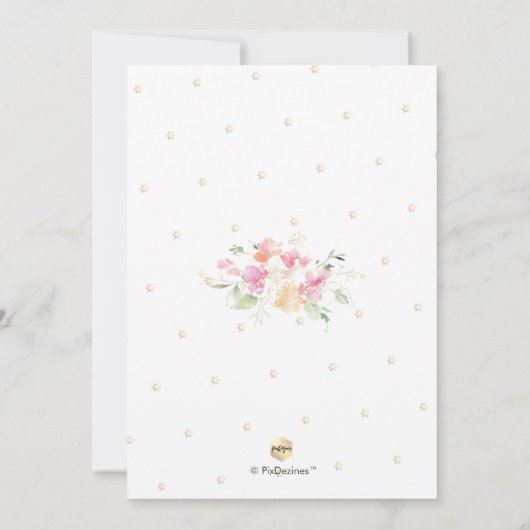 PixDezines Blush Sweetpeas Watercolor Bat Mitzvah Einladung (Rückseite)