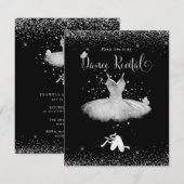 PixDezines Blush Tutu n Butterflies Dance Recital Einladung (Vorne/Hinten)