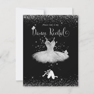 PixDezines Blush Tutu und Schmetterlinge Tanzauffü Einladung