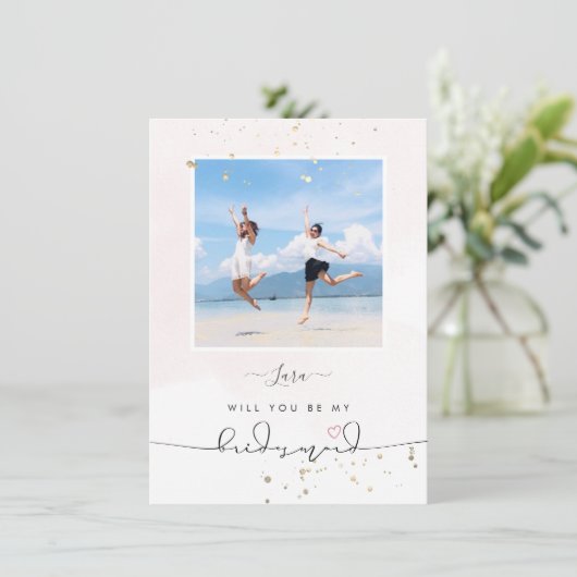 PixDezines Blush Wasserfarbe wird überstrahlt Einladung (Stehend Vorderseite)