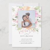 PixDezines Blushing Romance, Save the Date Einladung (Vorderseite)