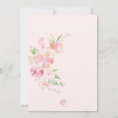 PixDezines Blushing Romance Wavercolor Blume Einladung (Rückseite)