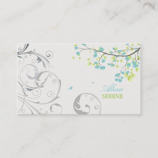 PixDezines-Blüten+Wirbel/Farbtöne Visitenkarte (Vorderseite)