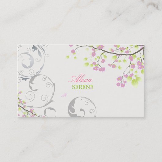 PixDezines-Blüten+Wirbel/Farbtöne Visitenkarte (Vorderseite)