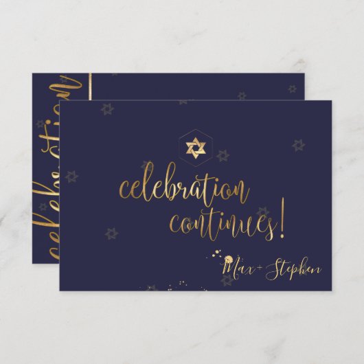 PixDezines B'nai Mitzvah Celebration Cards ✡ RSVP Karte (Vorne/Hinten)