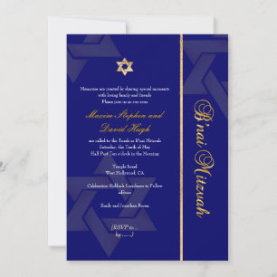 PixDezines Bnai Mitzvah/dunkelblau/gold/göttliche Einladung