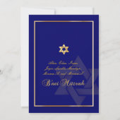 PixDezines B'Nei Mitzvah, Gold+DIY Blue Einladung (Rückseite)