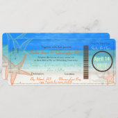 PixDezines Boarding Pass+Beach Hochzeit Einladunge Einladung (Vorne/Hinten)