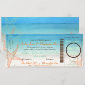 PixDezines Boarding Pass+Beach Hochzeit Einladunge Einladung (Vorne/Hinten)