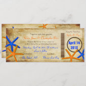 PixDezines Boarding Pass+Beach Wedding Einladungen (Vorne/Hinten)
