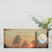 PixDezines Boarding Pass hawaii Sonnenuntergang Einladung (Stehend Vorderseite)