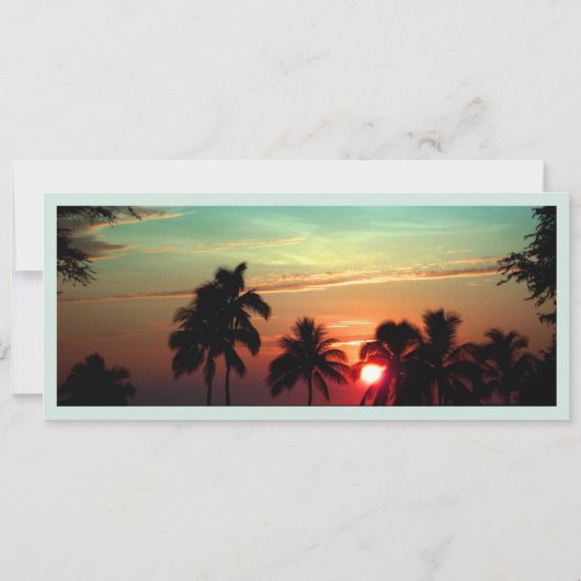 PixDezines Boarding Pass hawaii Sonnenuntergang Einladung (Rückseite)