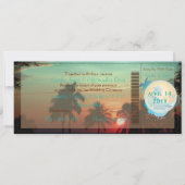 PixDezines Boarding Pass hawaii Sonnenuntergang Einladung (Vorderseite)