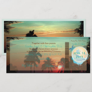 PixDezines Boarding Pass Hawaii-Sonnenuntergang Einladung