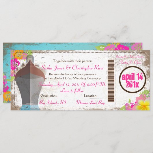 PixDezines Boarding Pass/Liebe Schiff/Degenhinterg Einladung (Vorne/Hinten)